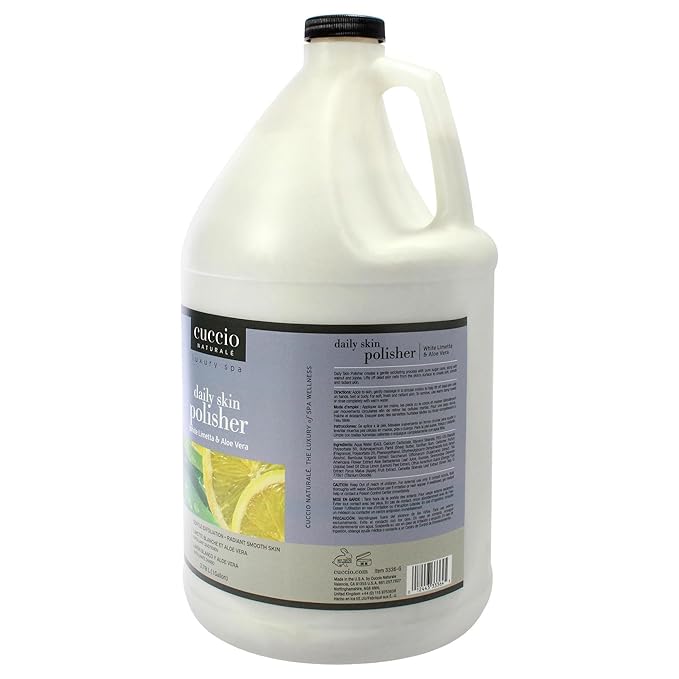 Cuccio Naturale Daily Skin Body Polisher - Soothes And Softens Your Skin - Gentle Exfoliation Process - Lifts Dead Cells From The Skin’s Surface - Radiant Skin - White Limetta And Aloe Vera - 1 Gallon