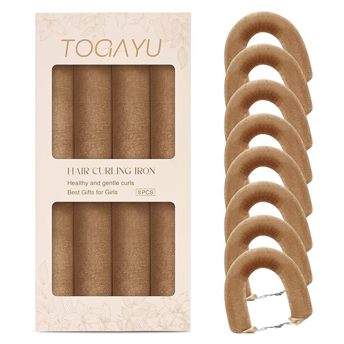 Heatless Curls Overnight Set - Jumbo Overnight Hair Curlers to Sleep In, Soft Velvet Hair Rollers for Women, No Damage Curls Styling Tools 8pcs