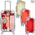 Honeydak 3 Pcs Mini Plastic Suitcase False Eyelashes Tray Luggage Trolley Candy Box Clear Suitcase Packaging Party Box for Jewelry Cosmetic Hairpins Storage(Warm Color,4.7 x 2.8 x 1.3 Inch)