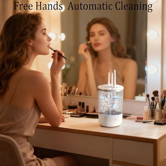 Electric Makeup Brush Cleaning Machine, Automatic Makeup Brushes Cleaner Suitable for Various Makeup Brushes & Tools