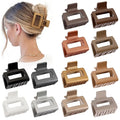 2 Inch Medium Hair Claw Clips 12 Pcs Square Hair Claw Clips for Thin Hair Matte Nonslip Acrylic Banana Jaw Clips Bulk Hair Accessories for women and Girls (Gold)