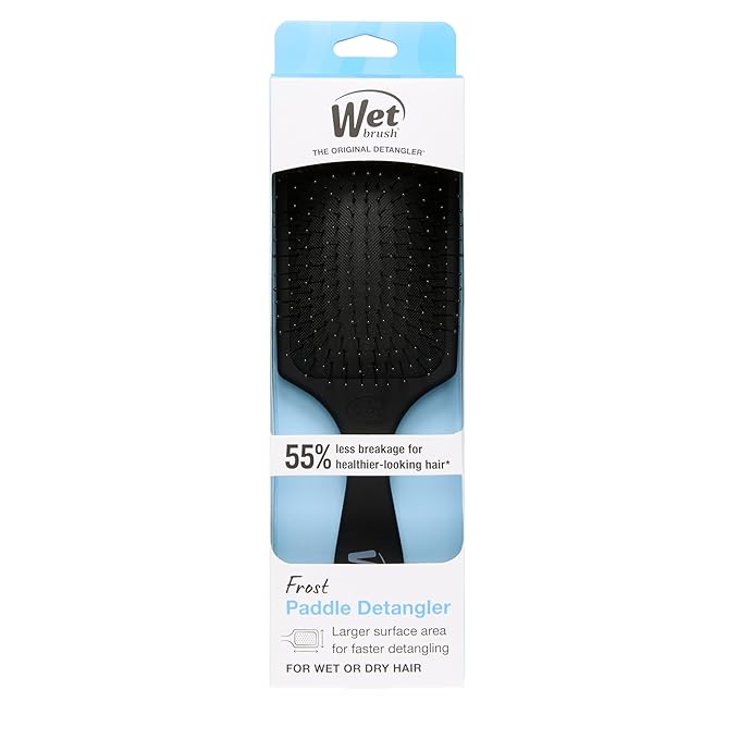 Wet Brush Paddle Detangler Hair Brush, Black Frost - Ultra-Soft IntelliFlex Detangling Bristles with AquaVent Design - Spread Hair Treatments Evenly - Glides Through Tangles For All Hair Types