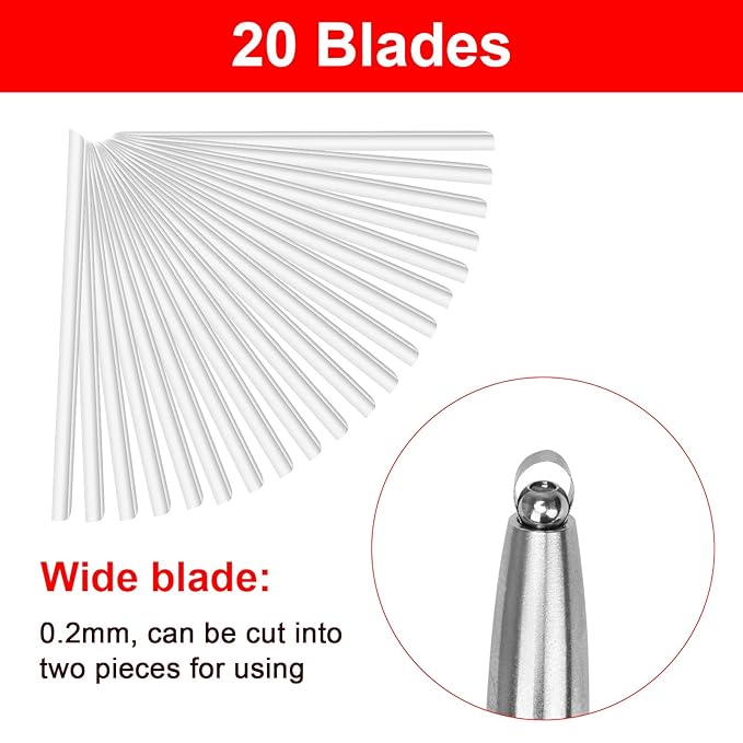AHIER Hair Razor Pen, Tattoo Trim Styling Face Eyebrow Shaping Device, Engraved With 20 Blades, DIY Styling Eyebrows Beards Tool