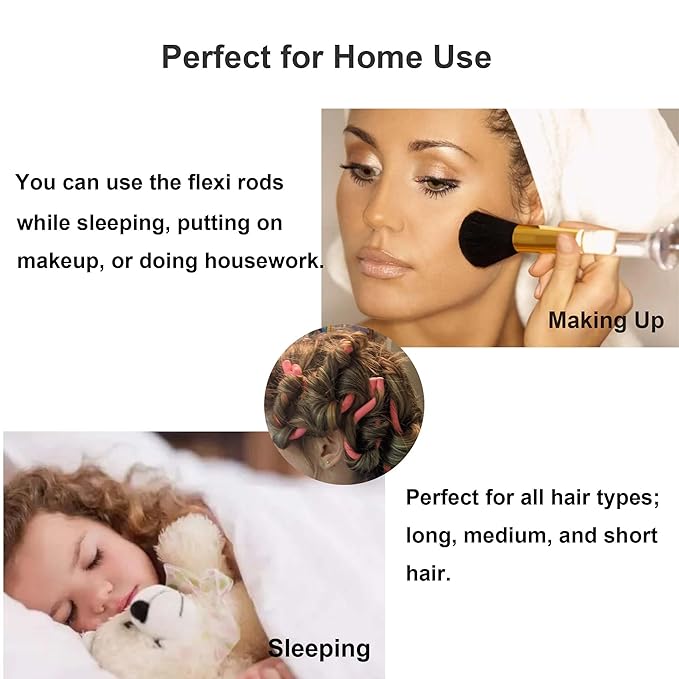 38Pcs Bendable Hair Curlers with Steel Pintail Comb - Foam Twist Rollers for Heatless Curls on All Hair Lengths