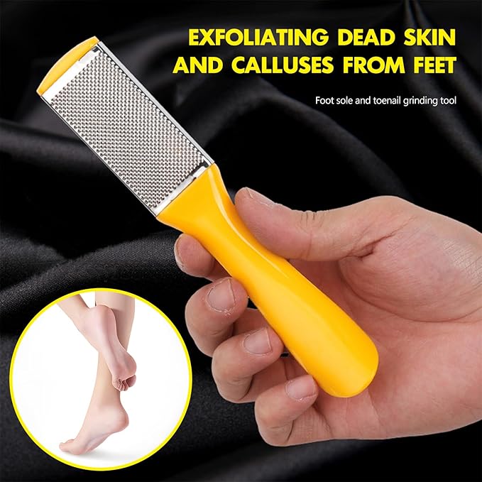 4 Pcs Pedicure Foot Files Callus Remover with Double Sided Feet Rasp for Dead Skin - Professional Foot Care Tools to Removes Hard Skin Corns for Dry and Wet Feet