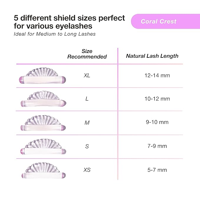 Curacoro Lash Lift Shields, 10 Pcs/5 Sizes Lash Lift Rods, Lash Lift Pads for Eyelash Curling and Lifting, Reusable Silicone Lash Rods For Eyelash Perm Lamination