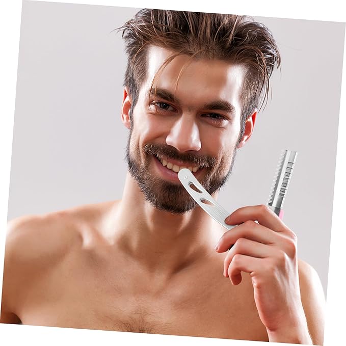 FRCOLOR Stainless Steel Manual Razor Shaver for Men Vintage Folding Straight Razor Beard Shaving Tool Eyebrow Shaping Haircut