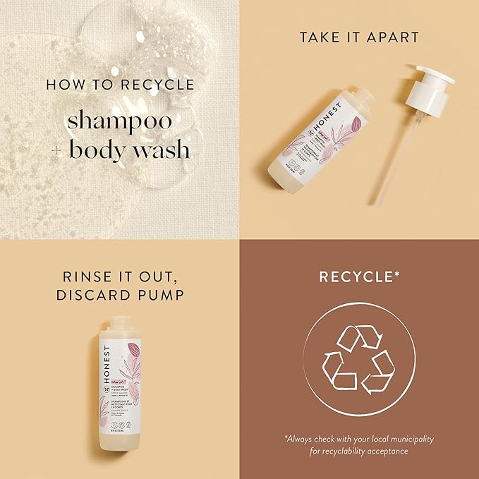 The Honest Company 2-in-1 Cleansing Shampoo Body Wash Gentle for Baby, Naturally Derived Tear-free, Hypoallergenic, Sweet Almond Nourish, 18 fl oz