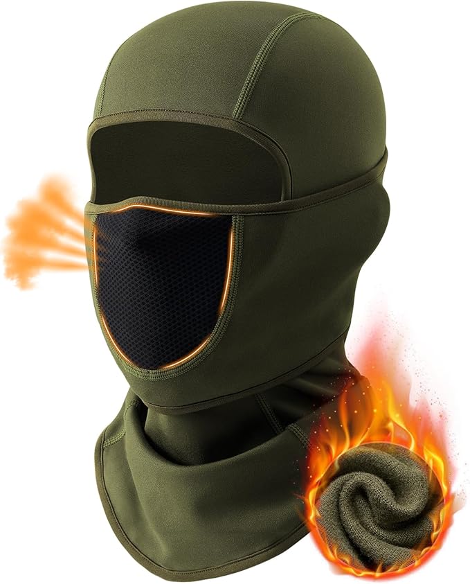 Balaclava Face Ski Mask with Movable Deisgn for Men Women-Fleece Winter Face Covering for Cold Weather Skiing Outdoor Work