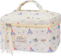 Large Makeup Bag, Cute Cosmetic Bag for Women Girls, Floral Coquette Aesthetic Toiletry Bag, Travel Make Up Organizer Bag (Small Elephant)