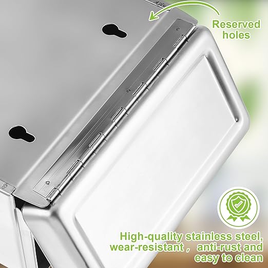 Tioncy 1 Pcs Sanitary Napkin Receptacle with 100 Feminine Hygiene Liner Bag Wall Mounted Tampon Holder for Bathroom Sanitary Napkin Disposal Bags Tampon Disposal Bin for Home Public Restrooms