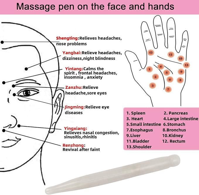 ideayard Gua Sha Pen Scraping Massage Wand Tool Acupuncture Pen Therapy Stick Point Treatment Whit Jade