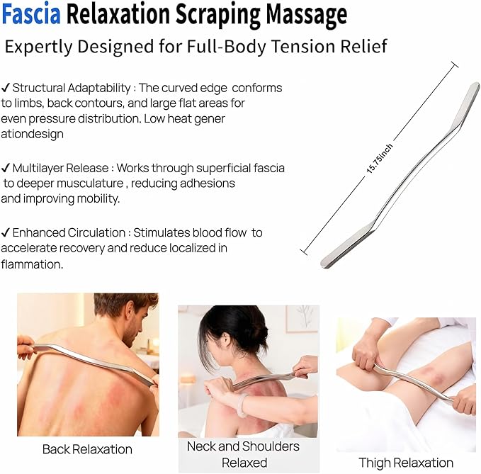 Stainless Steel Muscle Scraper Gua Sha Kit and Derma Edge Scraping Tools for Physical Therapy, Deep Tissue Guasha Massage Tool for Body and Face Relaxation (Grey-6pcs)