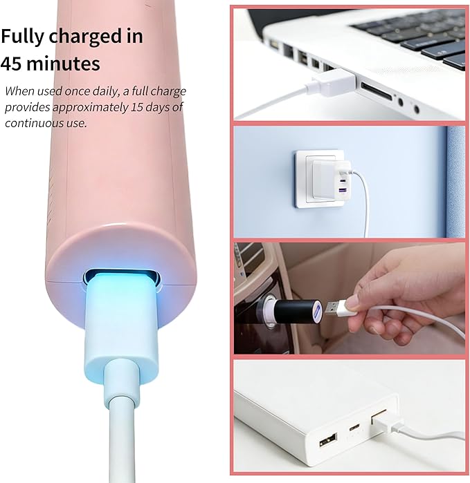 3 Interchangeable Brush Heads Rechargeable Heated Eyelash Curler 24-Hour Lasting curl 5-Second Rapid Heating 3 Temperature Settings Safety Anti-Scald Design (White)