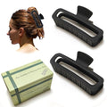 Hair Claw Clips 5 Inch Unbreakable Black XL Large Square Rectangle Clip Clamp for Thick Curly Long Hair Women - 2 Pack