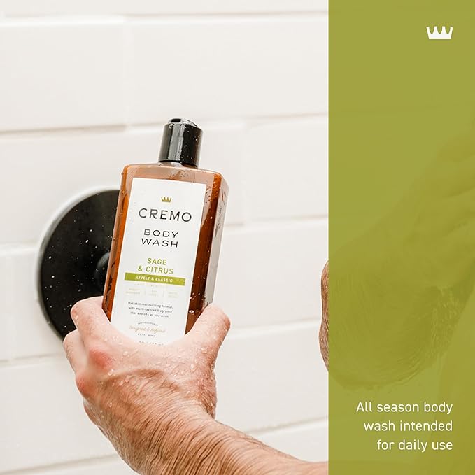 Cremo Body Wash for Men, Rich-Lathering Sage and Citrus, 16 Fl Oz