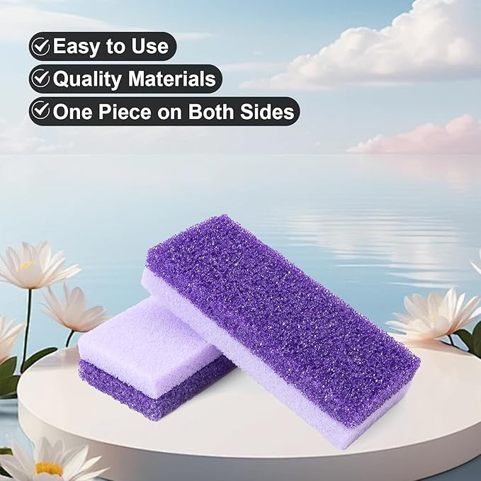 Foot Pumice Stone 2 Pack Pedicure Stone for Feet Pumice Sponge for Feet Callus Remover and Scrubber Double Sided Pedicure Foot Pumice Stone for Feet and Heels Callus and Dead Skins (Purple)