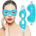 Cooling Gel Eye Mask, 2 PCS Reusable Eye Bead Pad & Cool Compress for Puffy Dry Eye, Cold Eye Ice Mask Gel Pack with Plush Backing for Migraine & Stress Relief, Blue