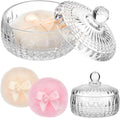 Tioncy 3 Pcs Large Body Powder Puff and Container Valentine's Day gift Powder Container with Puff Crystal Case Soft Washable Reusable Velour Face Body Glitter Wet Dry Makeup(Starry Sky,Clear)