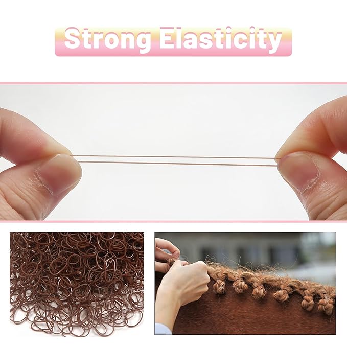 Brown Elastics Hair Bands 1500pcs Mini Rubber Hairband Soften 18mm Ponytail Holders Hairiness Ties No Damaged Accessories for Women Braids