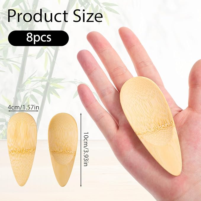 8 Pcs Deodorant Cream Applicators, Portable Face Applicator Bamboo Face Mask Spatula Multi-functional Beauty Spa Mini Spoon Makeup Beauty Tools Set for Deodorant Cream Cosmetic Mask Mud Clay