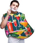 Tropical Cocktail Print Beard Bib Apron For Men, Beard Hair Catcher For Men Shaving Trimming,Beard Cape Cloth