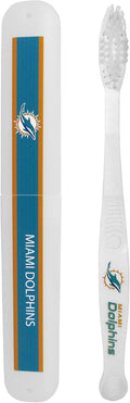 Siskiyou Sports NFL Miami Dolphins Unisex Travel Set Toothbrush and Travel Case, White, One Size