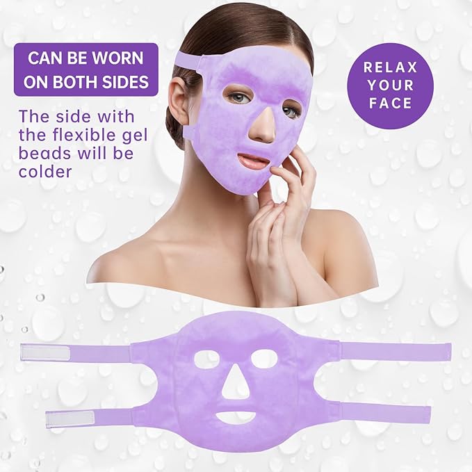 ZNÖCUETÖD Face Ice Mask Facial Ice Packs Gel Hot Cold Compress for Post Oral, Dental, Nose,Facelift Plastic Cosmetic & Laser Surgery Recovery Puffiness Swelling Dark Circles & Headaches Gift for Women