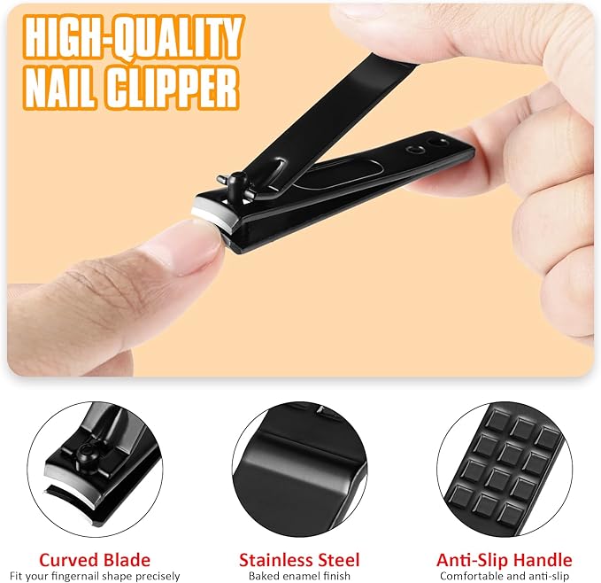 Yougai Tweezers and Nail Clippers Set,9 Pcs Professional Stainless Steel Tweezers Kit-Great Precision Tweezers with Curved Scissors and Eyebrow Razor for Daily Beauty Tools with Leather Travel Case