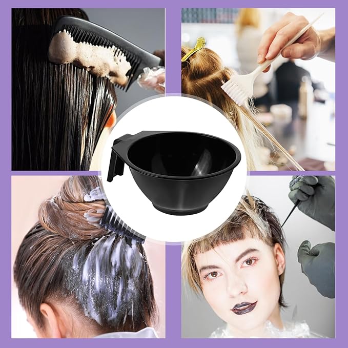 5pcs Hair Salon Dye Bowl Hair Dye Bowl Dying Mixing Tinting Mixing s with Handles DIY Makeup Making Black Plastic