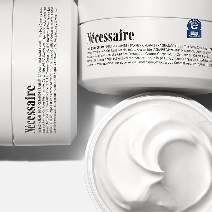 Nécessaire The Body Cream - Rich Barrier Repair With 5% Niacinamide, 5 Essential Ceramides + Hyaluronic Acid. Fragrance-Free. Non-Comedogenic. 200 ml / 6.8 fl oz