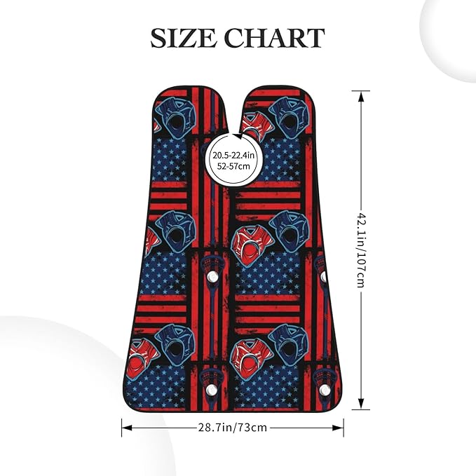 Beard Bib Apron for Men Shaving, Waterproof Non-Stick Hair Catcher with Suction Cups, Grooming Essential for Dad Husband, USA Vintage American Lacrosse Sticks Ball Flag Shave Bib