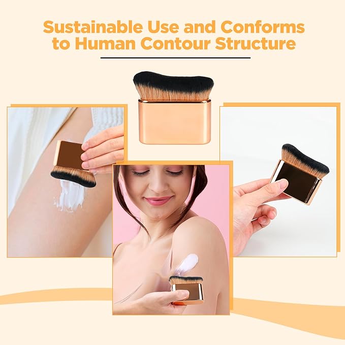 Self Tanner Brush Body Makeup Brush for Flawless Leg Makeup, Kabuki Foundation Makeup Brush for Face Body, Full Coverage Tanning Blend Applicator for Self Tanner, Bronzer Lotion Tan Mousse Vegan case