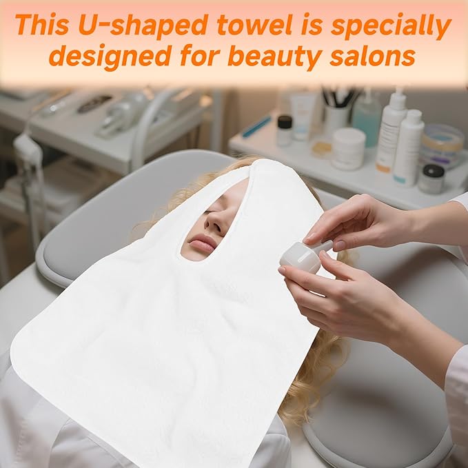 3Pcs Facial Towels for Estheticians, Soft Absorbent Microfiber Soft Spa Towel for Skincare, Massage U Shaped Spa Towel(Beige,3Pcs)