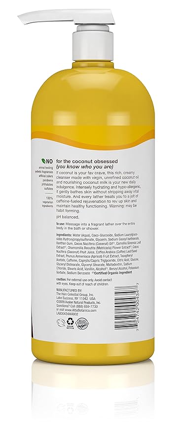 Alba Botanica Very Emollient Body Wash, Coconut Rescue, 32 Oz