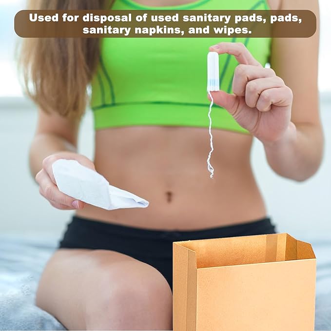 400 PCS 7.510in Feminine Hygiene Liner Bags by Commercial Kraft - Waxed Paper Bags