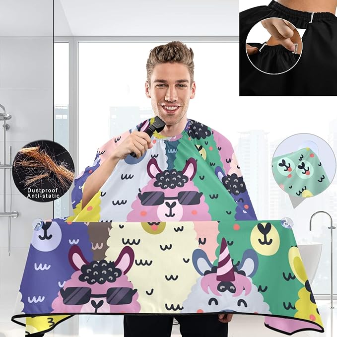 visesunny Professional Barber Cape Polyester Hair Cutting Salon Cape Apron Anti-Static Beard Bib Grooming Apron