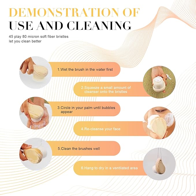 Face Exfoliator Brush Facial Cleanser Brush - Soft Bristle Manual Face Brush with Non-Slip Wood Handle, Fast-Drying Hanging Loop for Deep Pore Cleansing, Travel-Friendly Gentle Skincare Tool