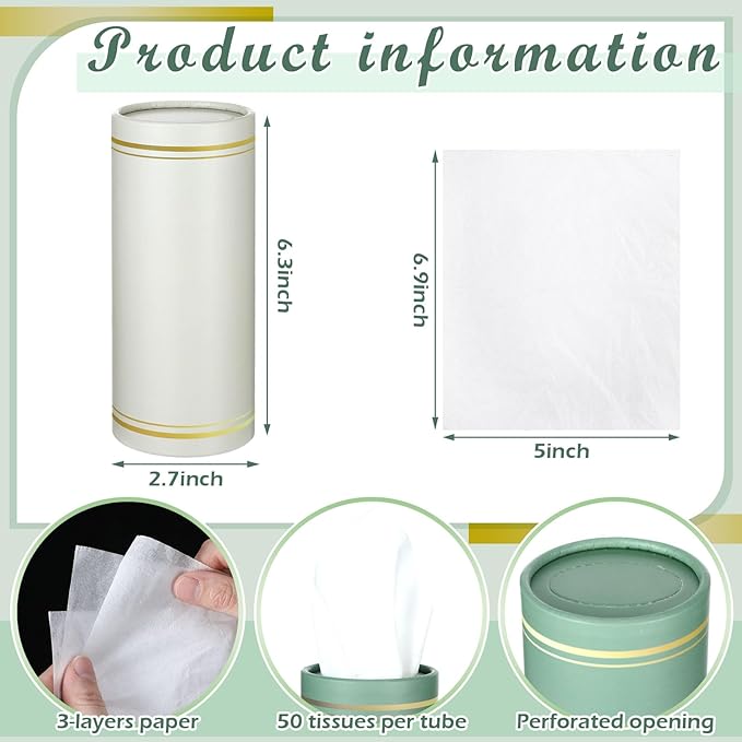 12 Pack Car Tissue Cylinder Holder Bulk with 3 Ply Facial Tissues, Round Napkin Holders for Cup Holder Cylinder Travel Paper Tubes Bulk Round Napkin Boxes Packs (Fresh Color)