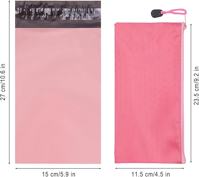 Terdey Sanitary Napkin Disposal Bag, Self Sealing Privacy Protection Sanitary Tampons Bag with Zipper, Pink 202 PCS