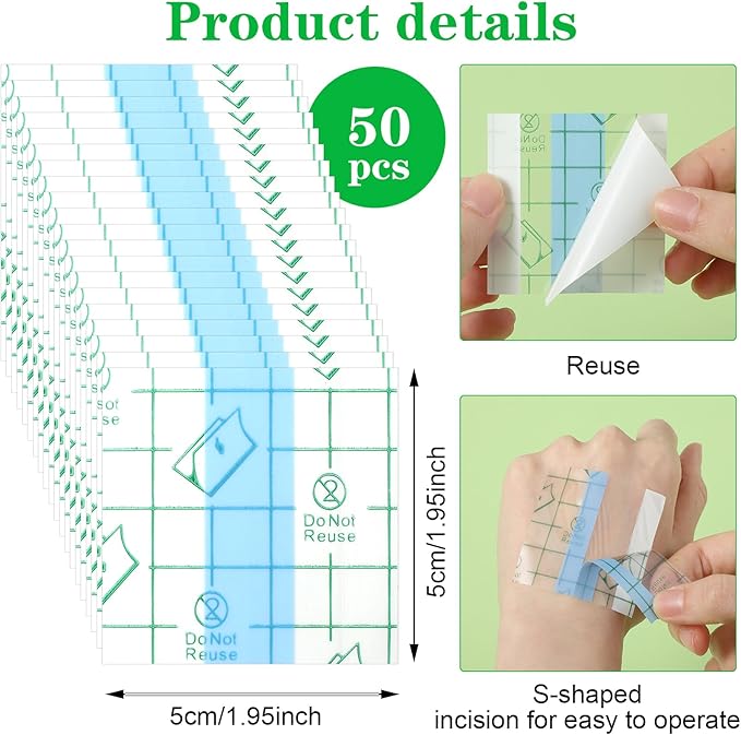 50 Pieces Makeup Hand Palette Single Use Makeup Mixing Palette Professional Makeup Artist Must Haves Disposable Transparent Waterproof Cosmetic Tray Adhesive Tape for Women and Girls (50)