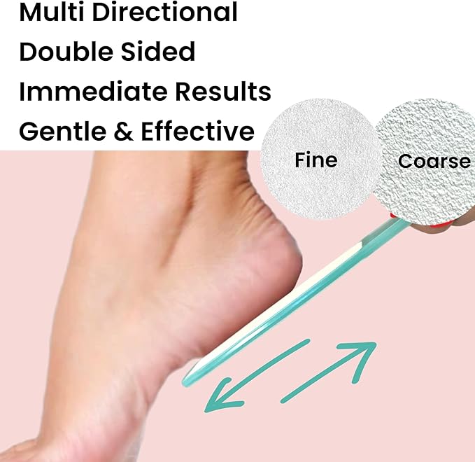 3 ALAZCO Double Sided Foot File Pumice Ergonomic Handle Scrubber Immediate Result Smooth Feet Heel Scraper Exfoliate Buffer Dead Skin Callus Corn Emery Fine & Coarse Pedicure Tool