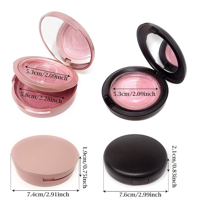 Honbay 2PCS Circle Empty Lash Case Eyelash Packaging Box Eyelash Storage Box with Mirror for Women (Single and Double Layer)