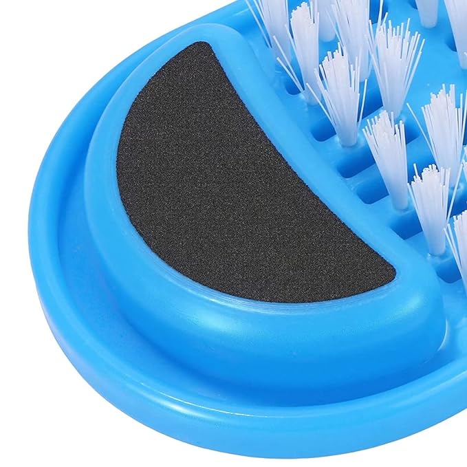 Kissbuty Magic Feet Cleaner Simple Foot Scrubber Shower Spa Easy Feet Cleaning Brush Exfoliating Foot Massager Slipper for Unisex Adults, 1 Pc (Blue)