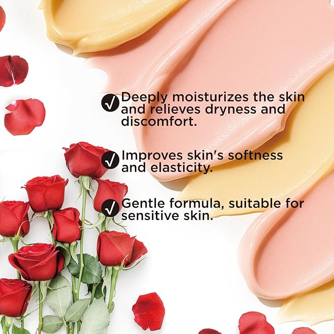 Rose Whipped Body Butter, Shea Body Butter for Women Dry Skin, Natural Rose Lotion for Body Moisturizer-Deep Moisturizing and Softening-3.4 floz+6.8 floz(100ml+200ml)