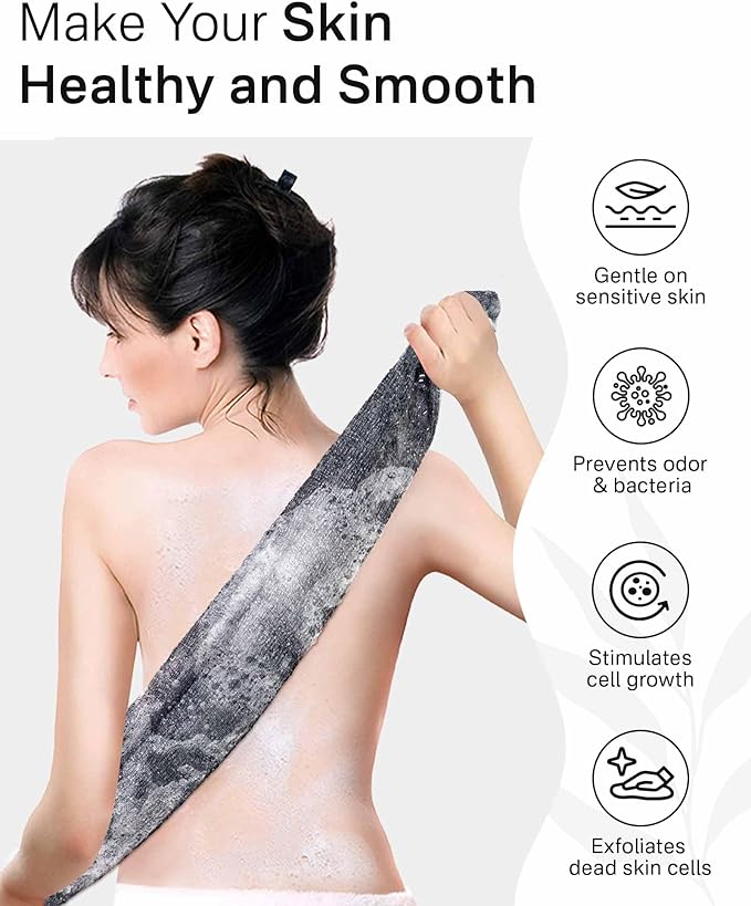 Yiclick 2PCS Exfoliating Washcloth Towel - Exfoliating Body Scrubber Exfoliator, Loofah Sponge Wash Cloth, Korean & Japanse & African Net Sponge Rag - Back Scrubber Washer for Use in Shower Bath
