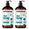 Everyone 3-in-1 Soap, Body Wash, Bubble Bath, Shampoo, 32 Ounce (Pack of 2), Pacific Eucalyptus, made with Essential Oils for Men and Women