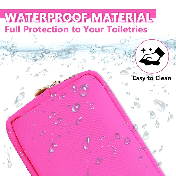 6 Pcs Waterproof Small Makeup Bag Pouch for Purse,Nylon Travel Toiletry Storage Bag Cute Preppy Cosmetic Bag for Women Girl,Durable Makeup Organizer Bag Skincare Bag Purse with Zipper for School