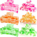 Hair Clips for Women,6PCS Big Flower Claw Clips for Thick Thin Hair,Strong Hold Cute Hair Accessories for Girls,Nonslip Beach Vacation Essentials Summer Accessories (polychromatic)