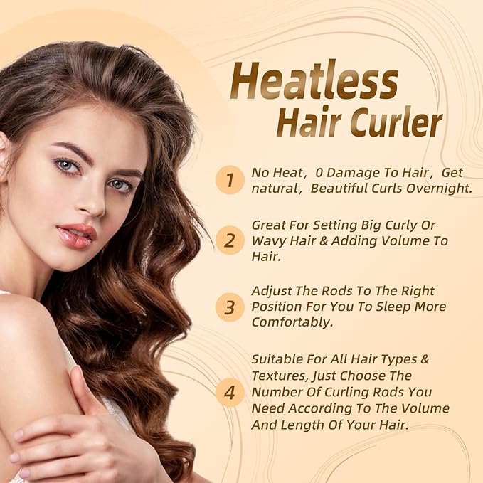 Overnight Heatless Hair Curler Blowout Rods Jumbo Satin Flexi Rods for Heatless Overnight Curls, Soft No-Heat Hair Styling Tools for All Hair Types, 3pcs Blue